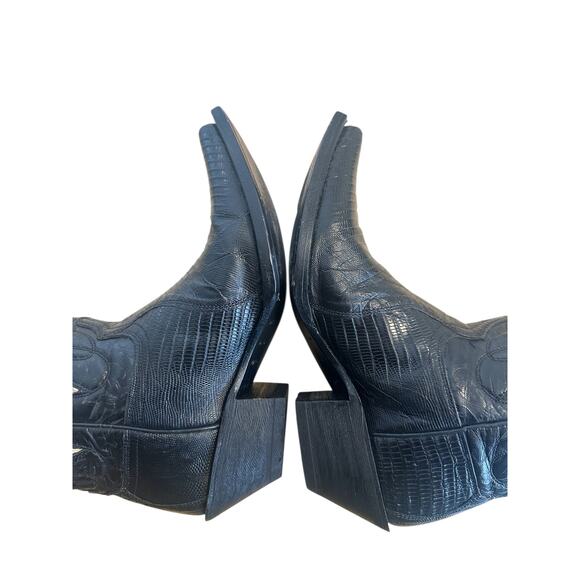 Frye Vintage Black Leather Lily Pointed Toe Cowgirl Boots 6.5 - Picture 7 of 12